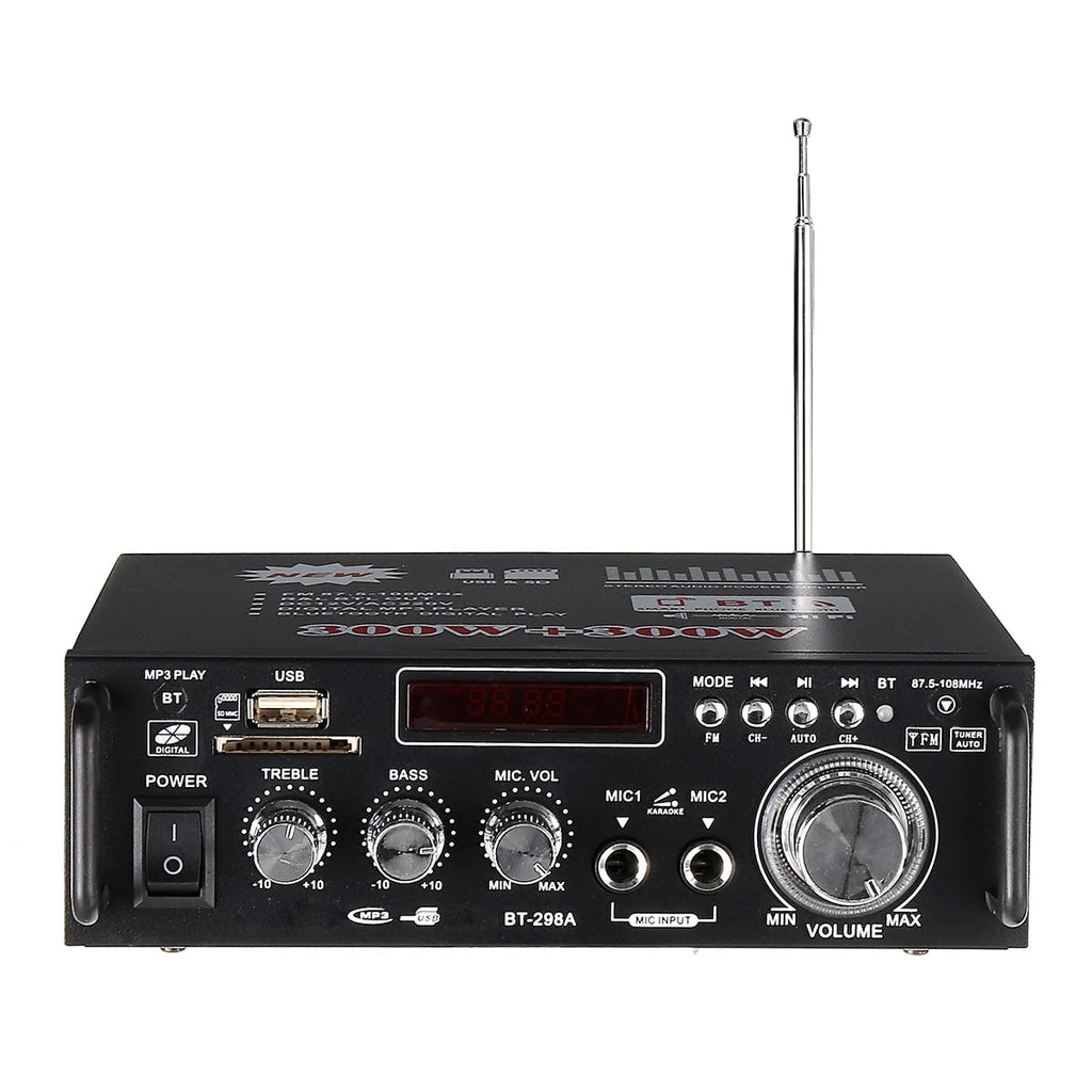 600W 4-16Ohm Amplifier with bluetooth LCD Digital Display Stereo Audio HiFi Amp MP3/USB/SD Car / Home / Theater