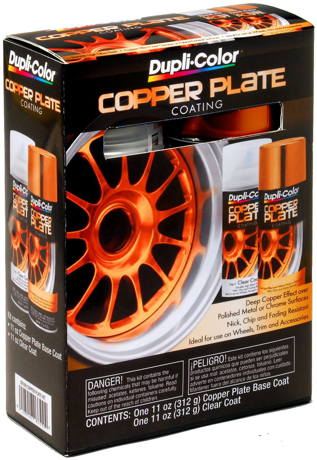 Dupli-Color Paint CK100 Dupli-Color Copper Plate Coating; Copper/Clear; 2 Cans; 11 oz. each Aerosol Can; 22 oz. Total;