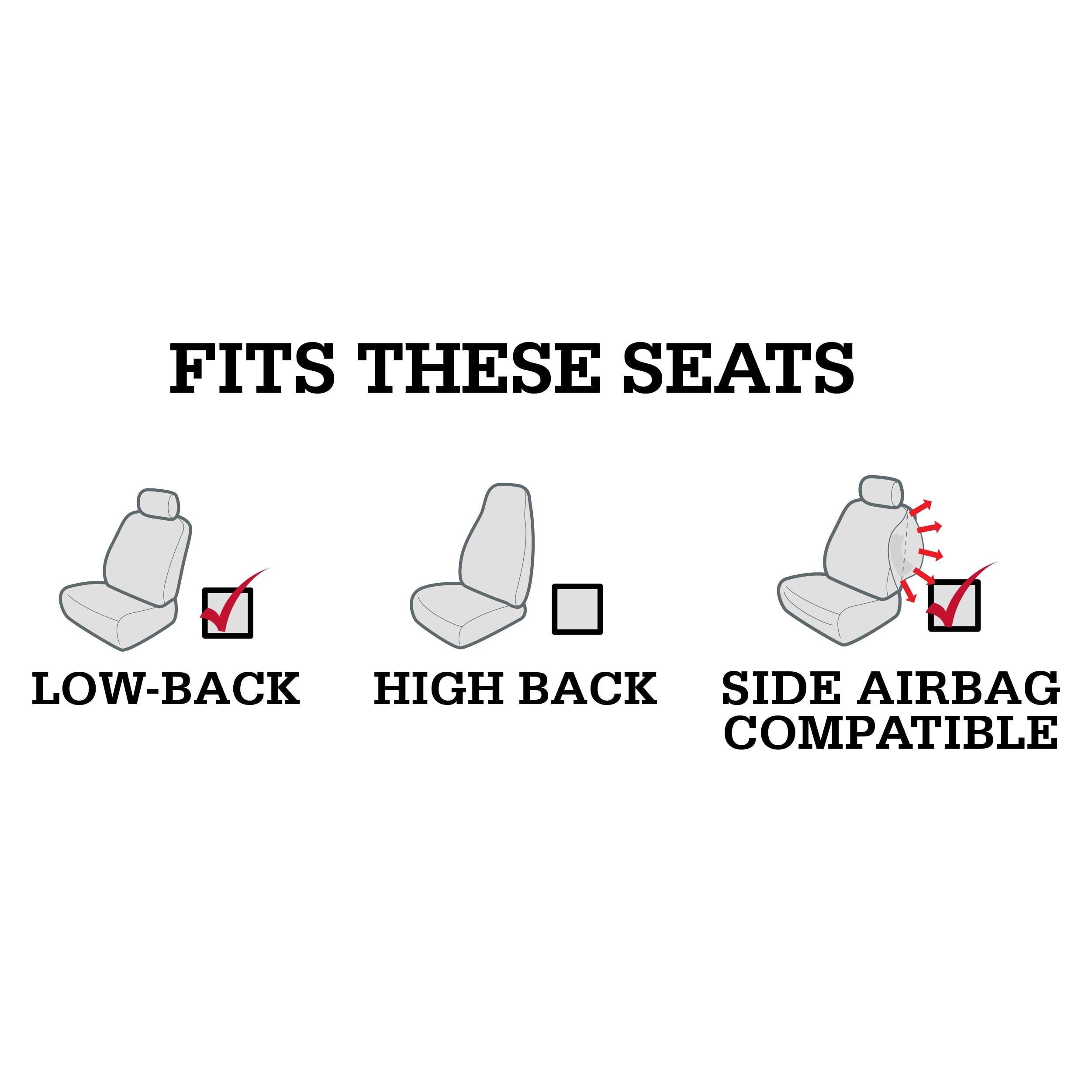 Genuine Dickies 2 Piece Sorrento Car Seat Covers, Gray