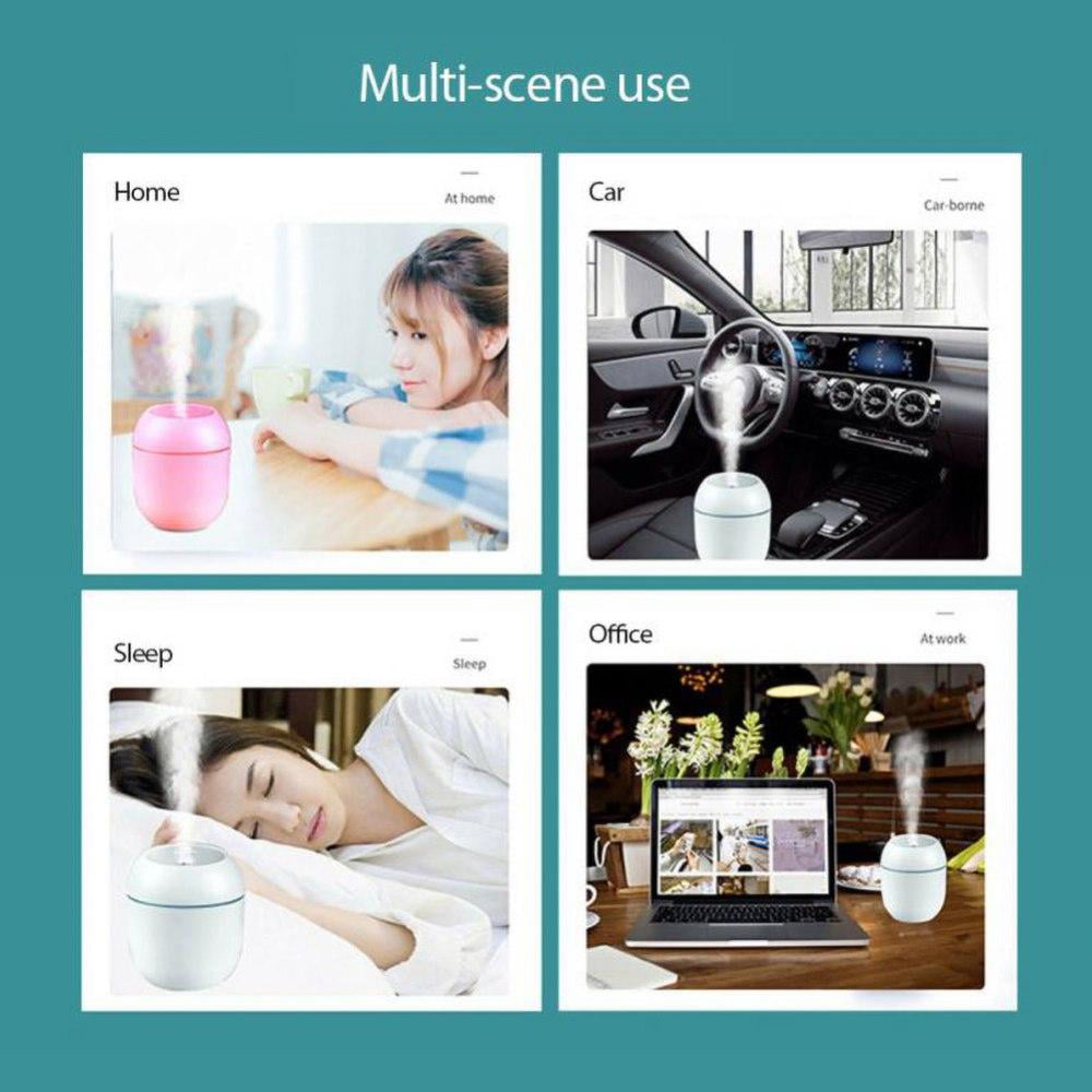 Portable Humidifier, Ultrasonic Warm and Cool Mist Humidifier with Colors Night Light, Small Personal Humidifier for Bedroom Home Desk Office Car Travel, Auto Shut-Off, Super Quiet