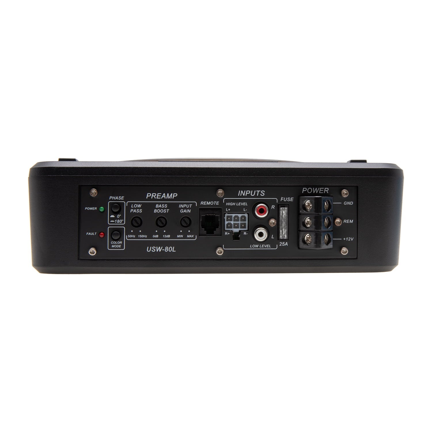 Power Acoustik Low Profile 8" Car Subwoofer Enclosure with 600W Class D Amplifier & LED Lighting