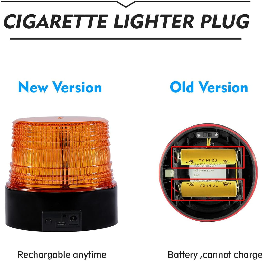 Rechargeable Led Strobe Light, Antom Amber Emergency Magnetic Flashing Warning Beacon for Vehicle