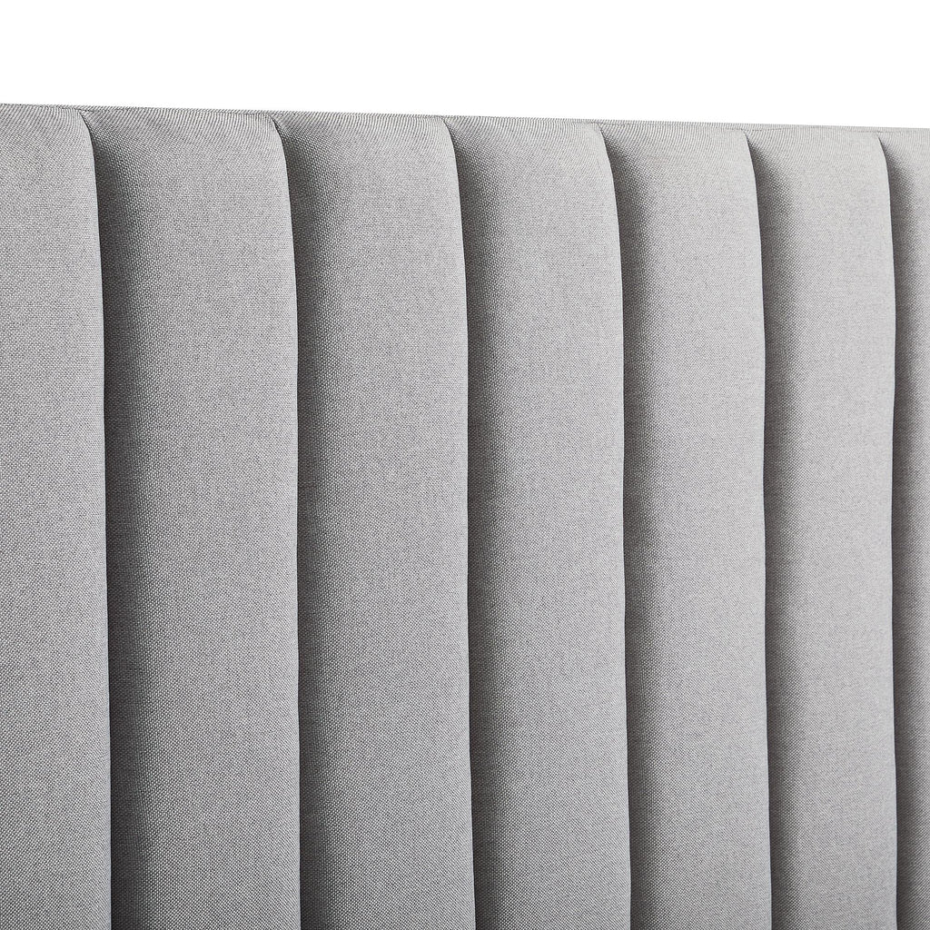 Rest Haven Odessa Tufted Upholstered Wingback Platform Bed, Queen, Gray