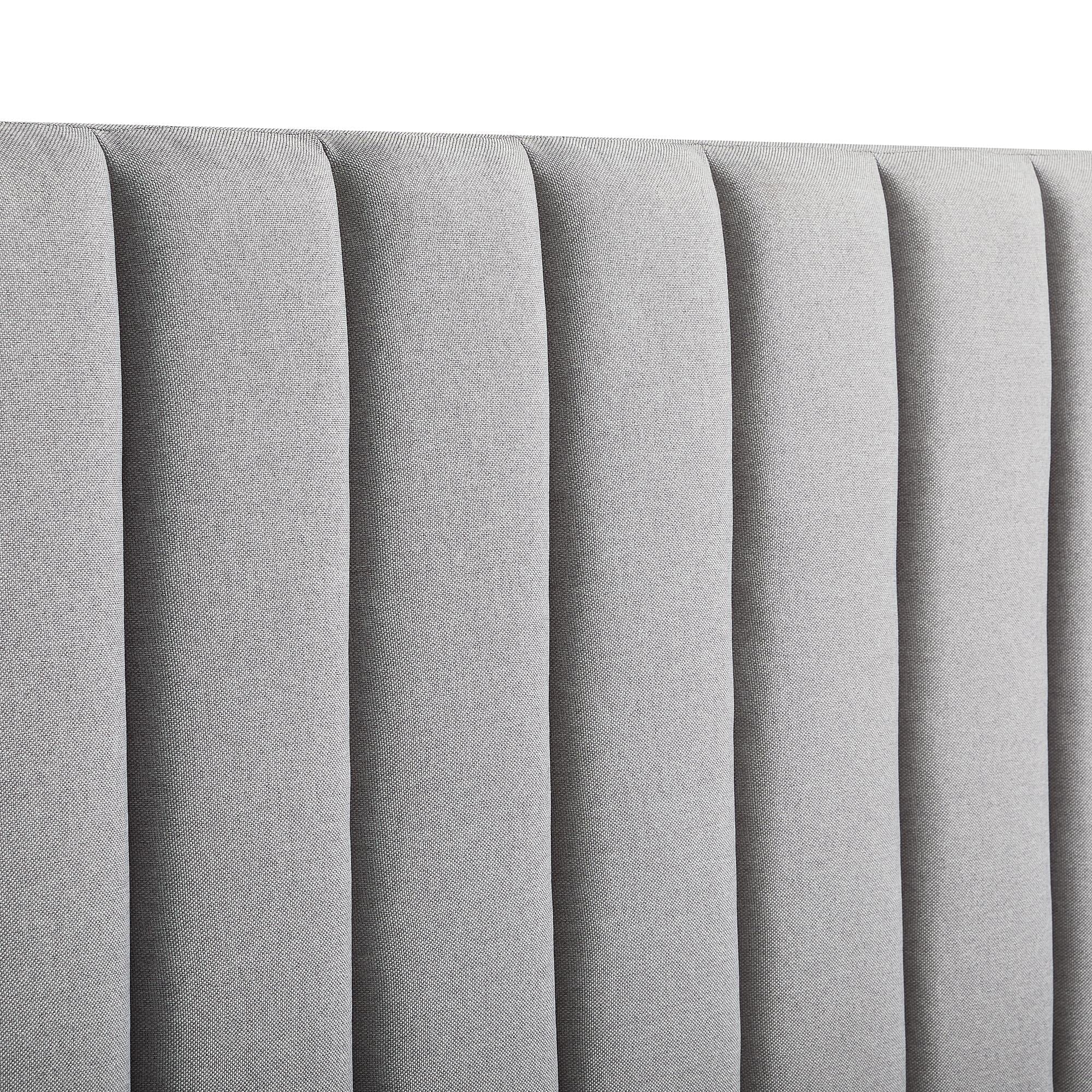 Rest Haven Odessa Tufted Upholstered Wingback Platform Bed, Queen, Gray