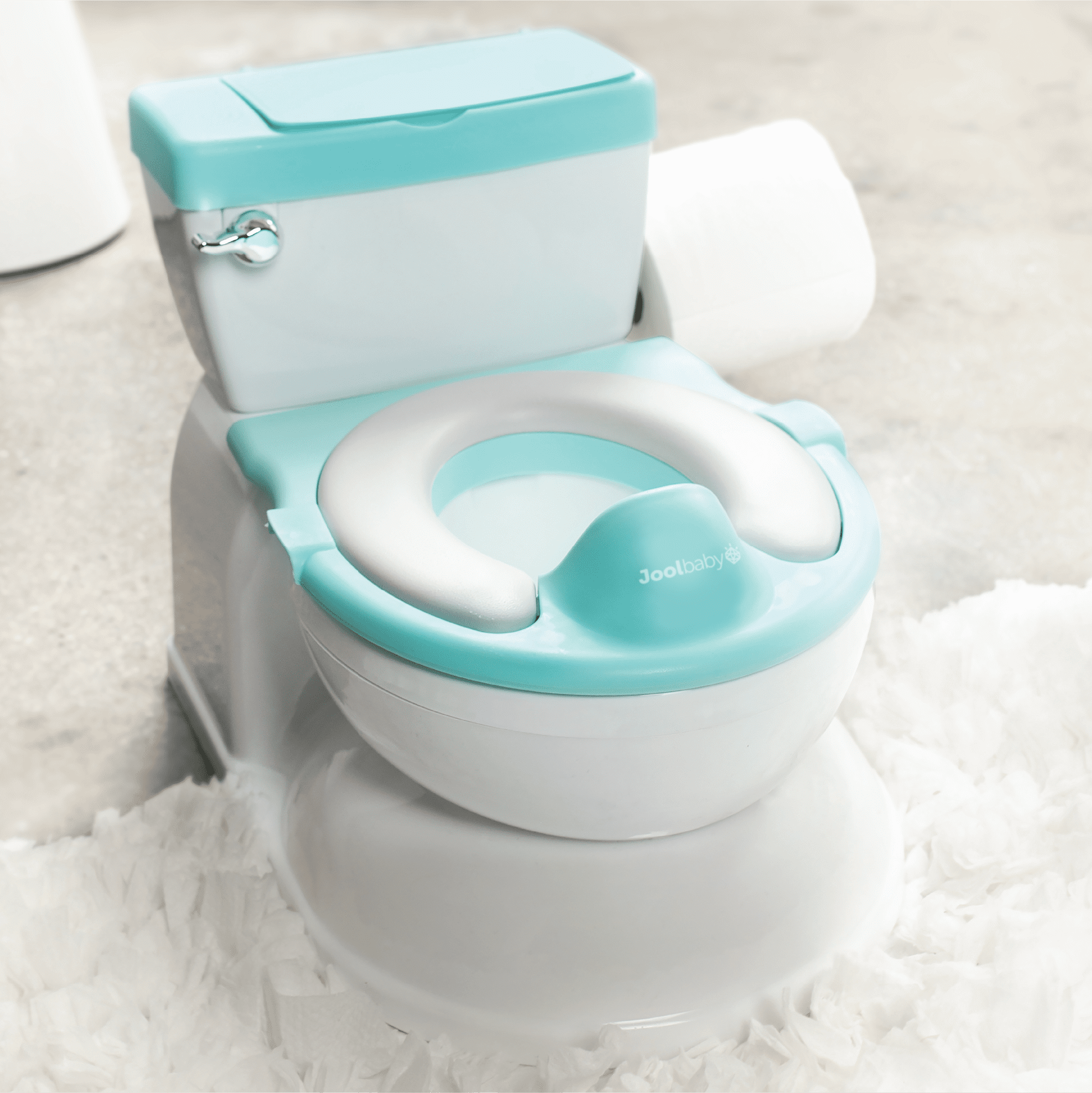 Real Feel Potty - Virtual Flushing & Cheering Sounds, Disposable Liners & Removable Seat for Independent Use - by Jool Baby