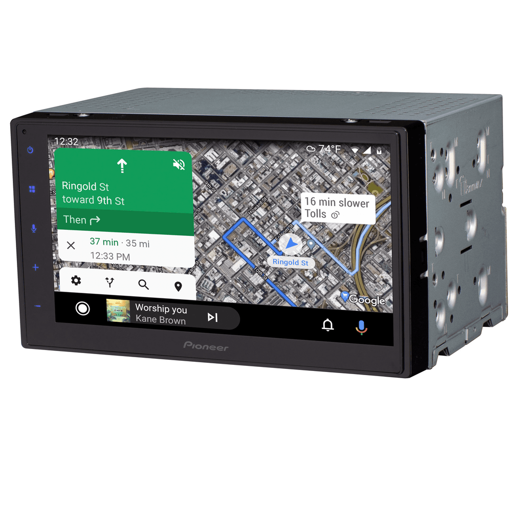 Pioneer DMH-160BT Car Play/Android Auto Digital Media Receiver with 6.8" Touchscreen and Bluetooth,Double Din, Backup Camera Ready