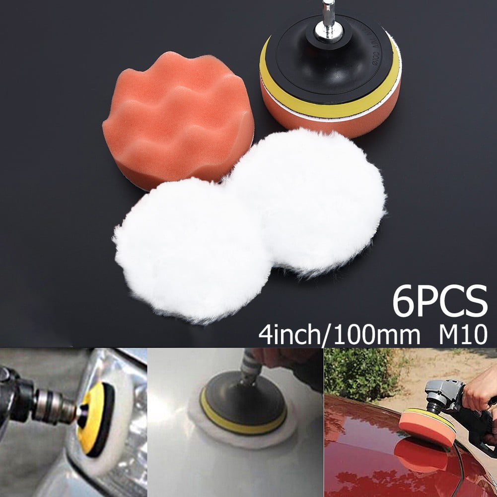 4in Gross Polishing Buffing Pad Kit Tool with Drill Adapter Car Polisher Buffer