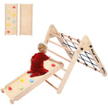 DSstyles Toddler Indoor Gym Playset, 2-in-1 Wooden Climbing Toys, Triangle Folding Climbing for Climbing & Sliding for Boys and Girls,18M+