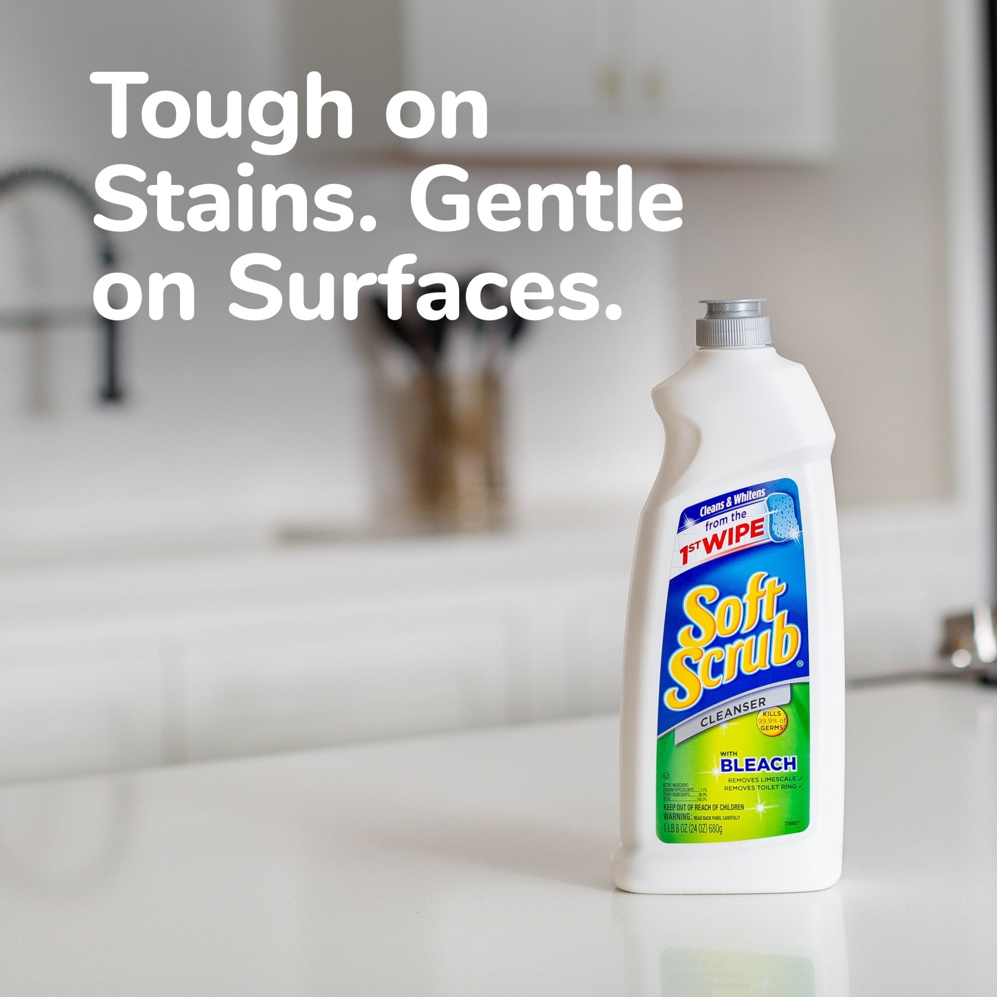 Soft Scrub Antibacterial Cleaner with Bleach Surface Cleanser, 24 Fluid Ounces