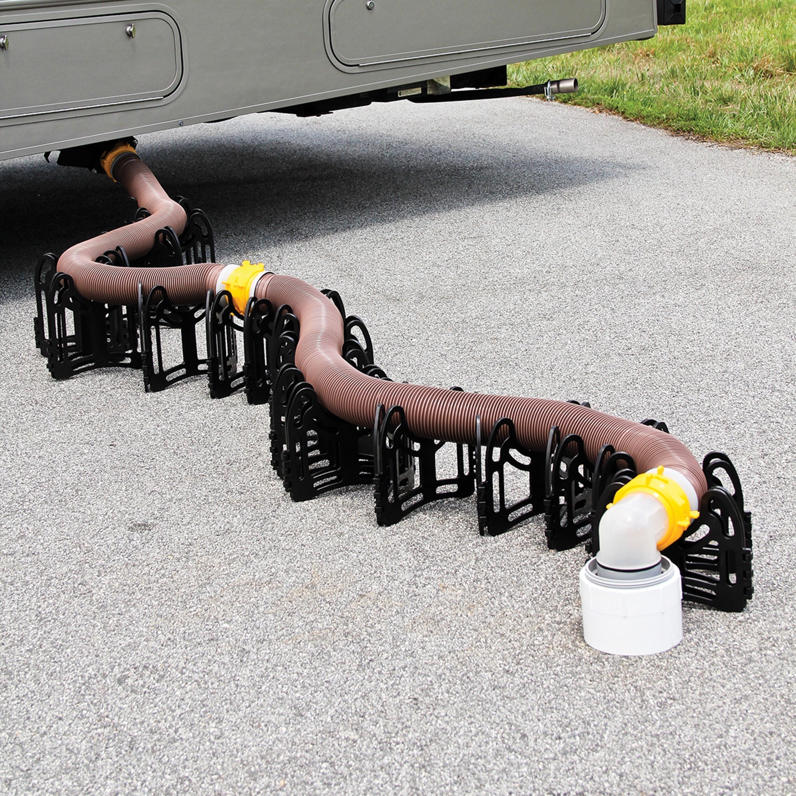 Camco Sidewinder Camper/RV Sewer Hose Support | Plastic, Multicolor, 20-Foot (43051)