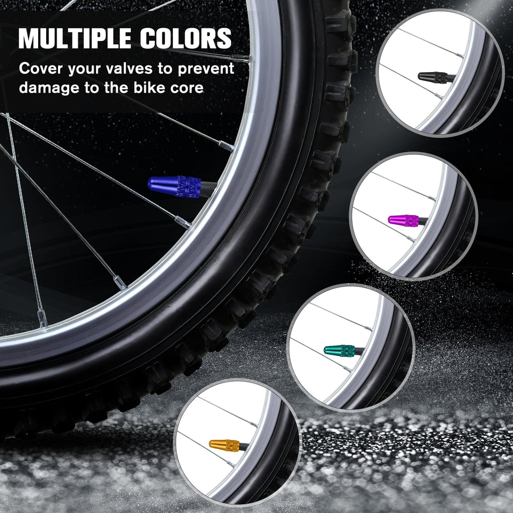 Etereauty WINOMO 20pcs Universal Valves Caps Presta Anodized Machined Aluminum Alloy French Style Bike Tire Caps Dust Covers