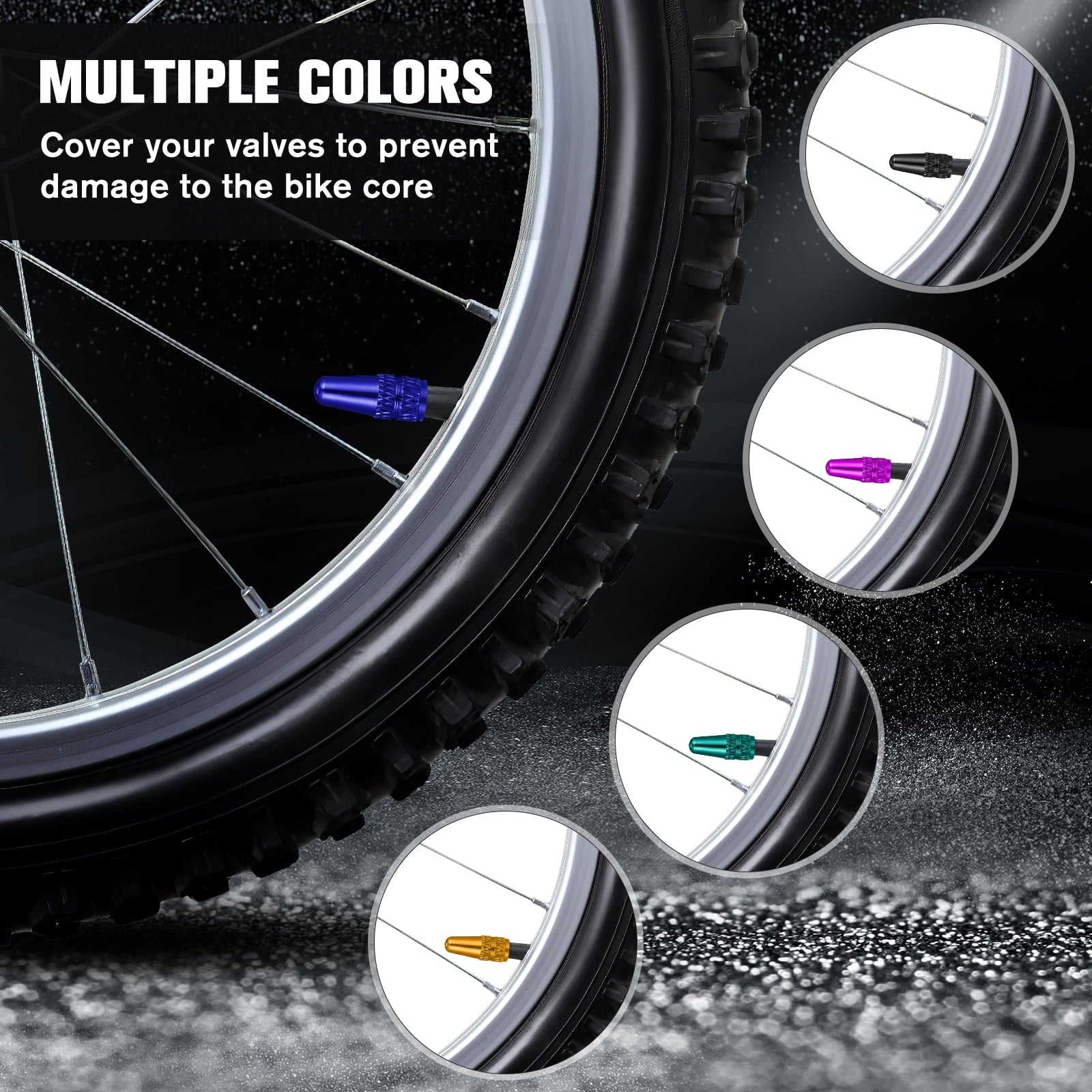 Etereauty WINOMO 20pcs Universal Valves Caps Presta Anodized Machined Aluminum Alloy French Style Bike Tire Caps Dust Covers