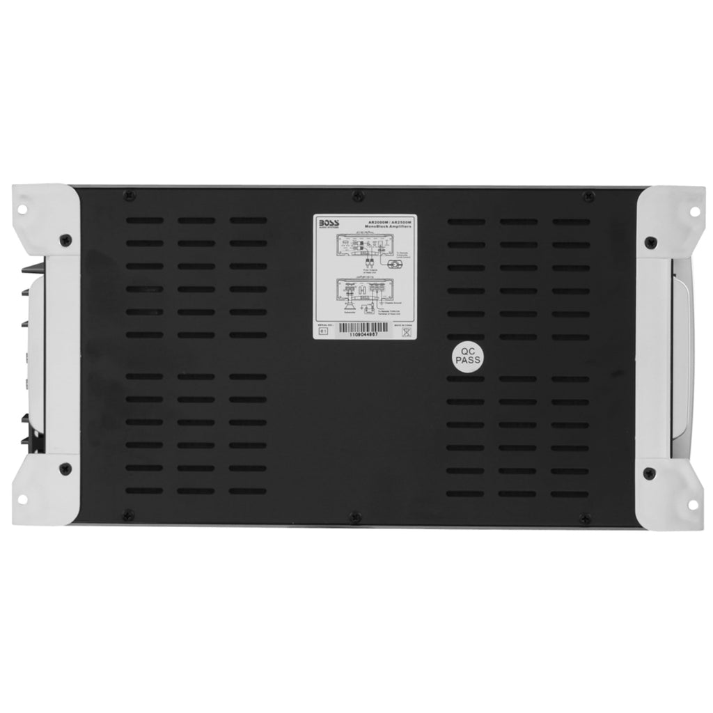 BOSS Audio Systems AR2000M Armor Series Car Amplifier - 2000 High Output, Monoblock, Class A/B, 2/4 Ohm Stable, High/Low Level Inputs, Low-Pass Crossover, Mosfet Power Supply, Stereo