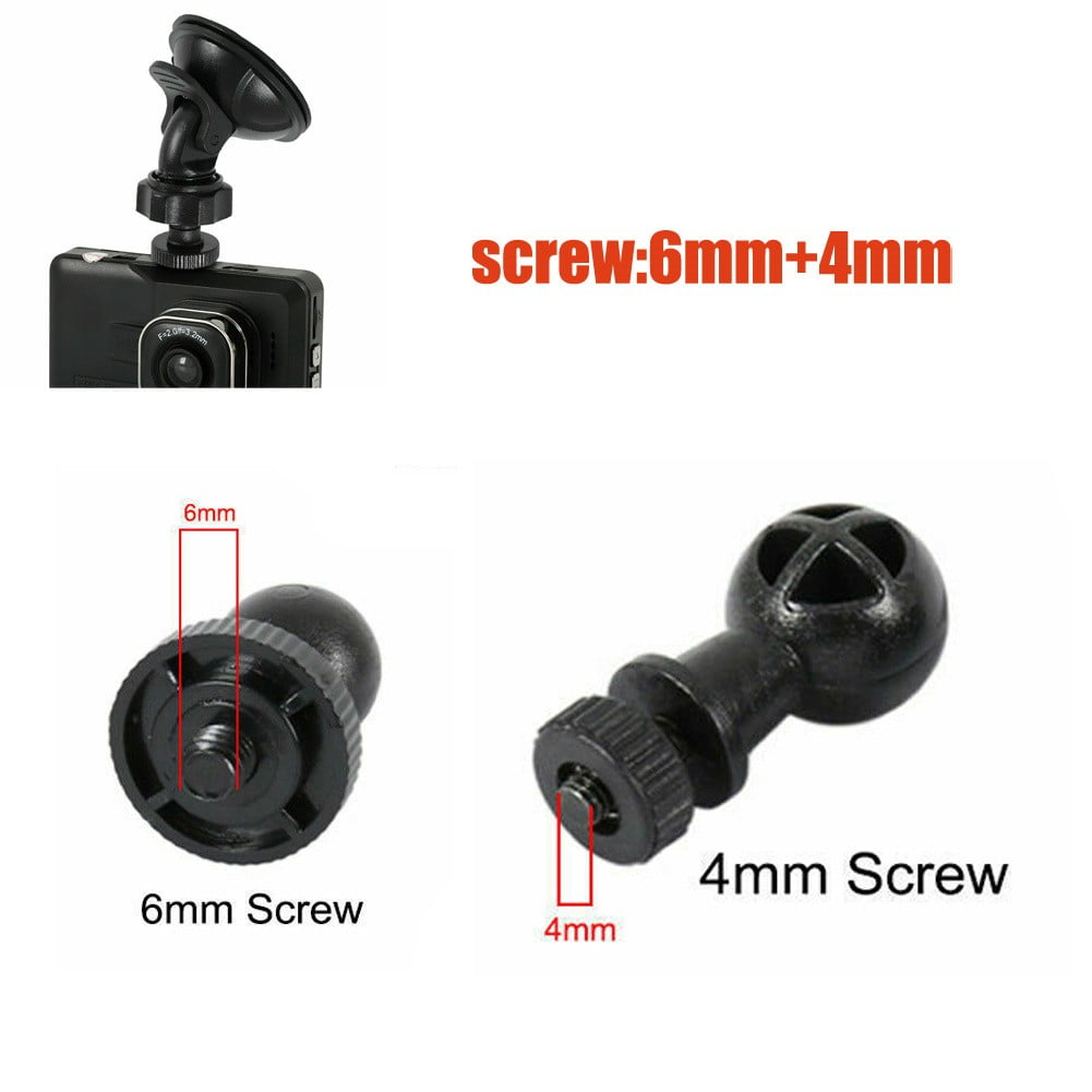 QIFEI 2Pcs Dash Cam Suction Mount, Car Mounted Recorder Bracket Dash Cam Holder Camera Stand Suction Cup with 4mm+6mm Screw Adaptor Black