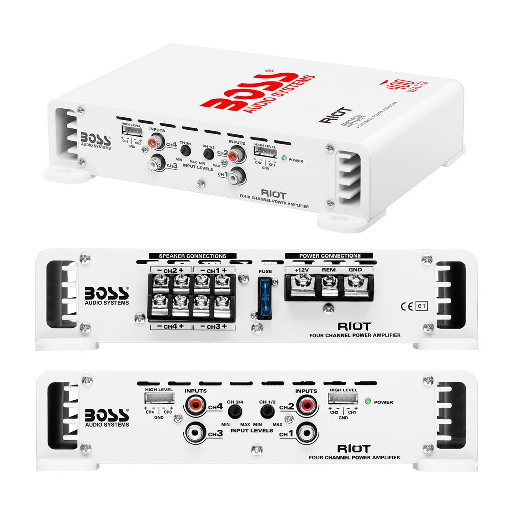 BOSS Audio Systems MR1004 4 Channel Marine 400 Watt Amplifier, Full Range