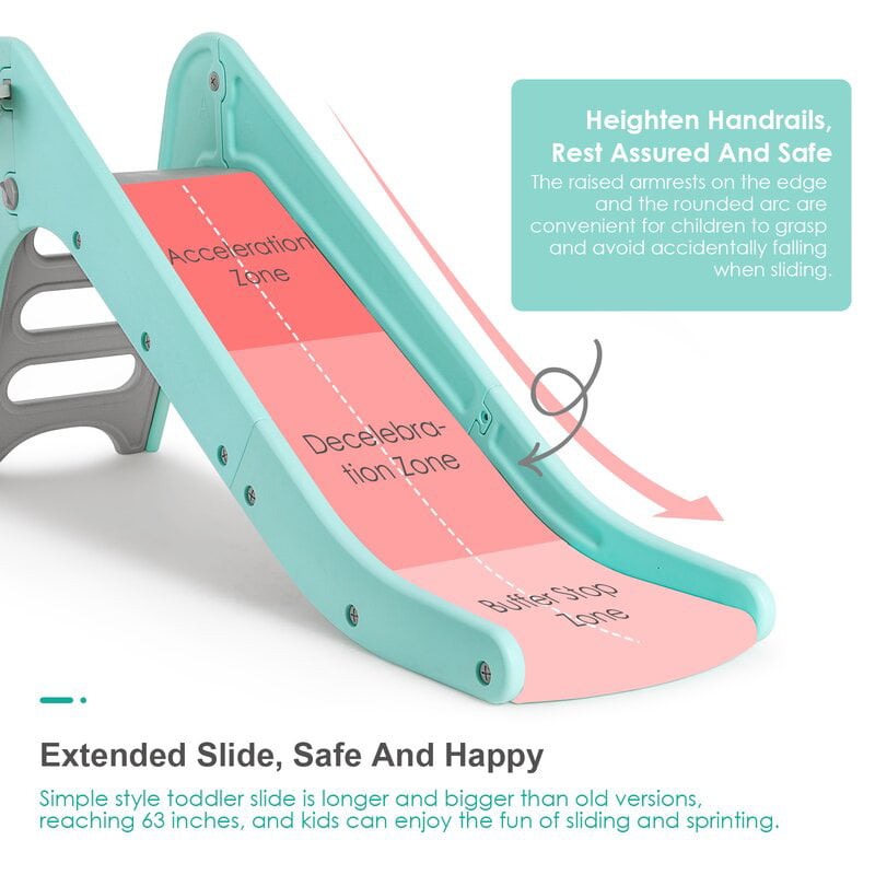 LAZY BUDDY Slide for Kids, Freestanding Toddler Slide Play Climber Set Indoor Playground Outdoor Swimming Pool Slide
