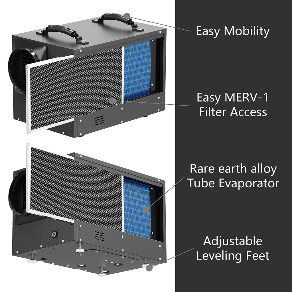 ALORAIR 120 Pints Crawl Space Dehumidifiers for Basement, Commercial Dehumidifier with Internal Automatic Drain Pump