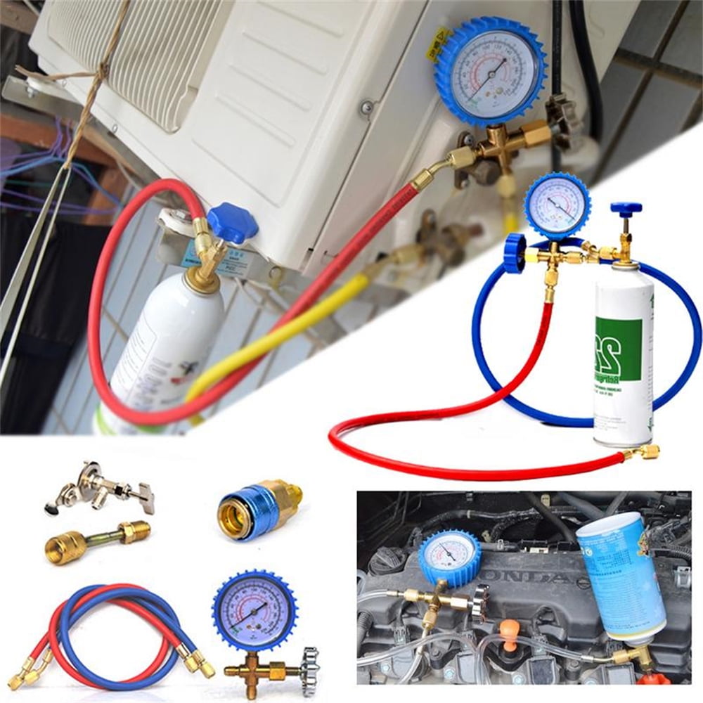 Virwir R22 R13 4A R4 10A Refrigerant Household Car Air Conditioning Fluoride Adding Tool Kit Freon Common Cool Gas Meter Car Air Conditioning Freon Common Cool Gas Meter