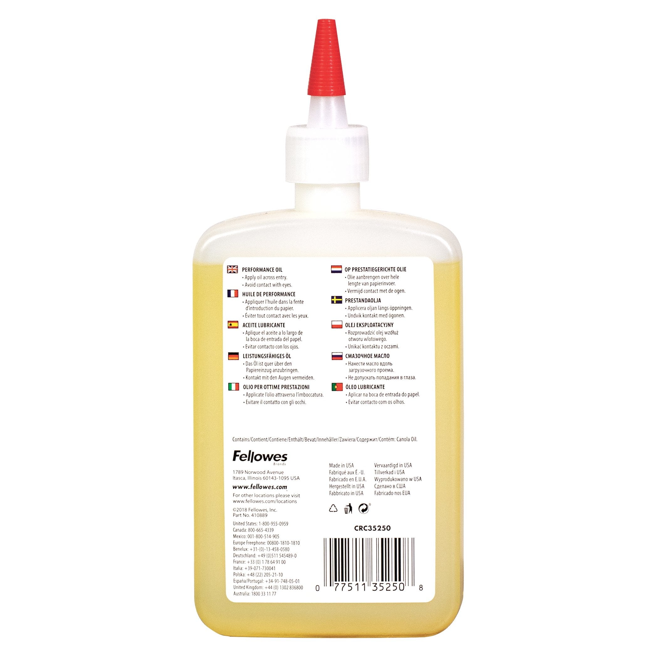 Fellowes Powershred Shredder Oil/Lubricant – 12 oz. Bottle