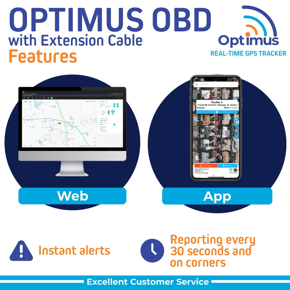 Car Easy Plug-in to OBD Port GPS Tracker with Extension Cable