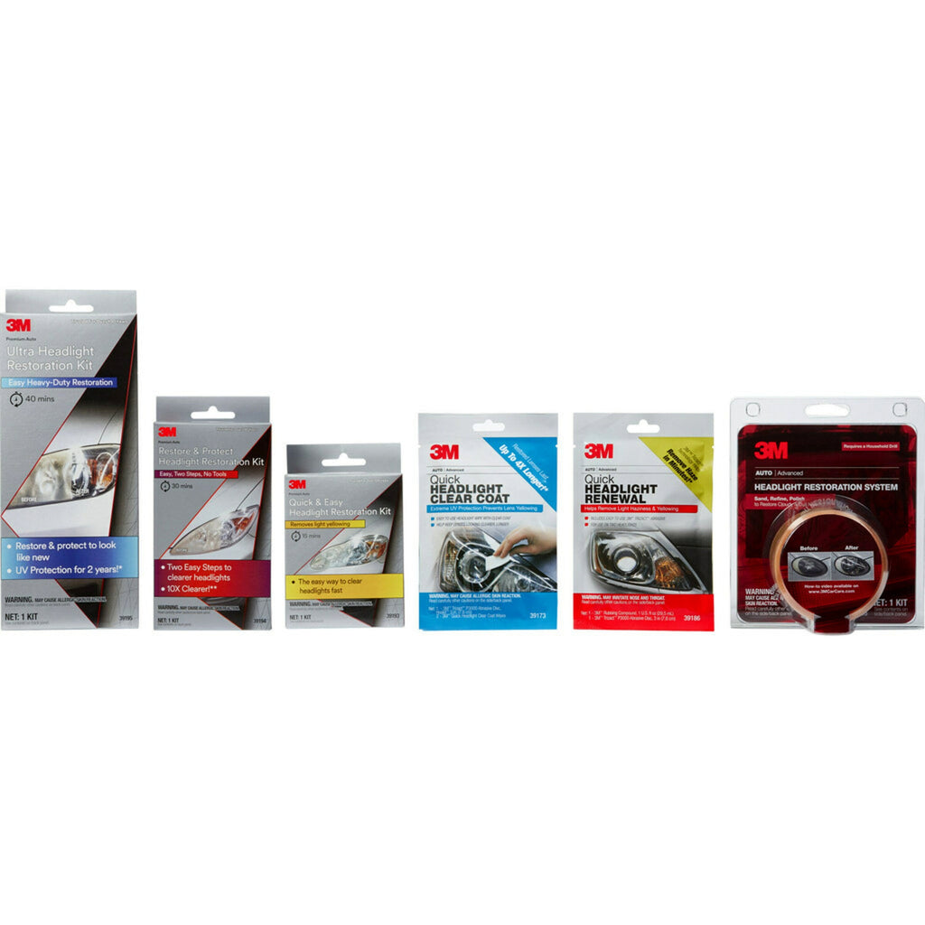 3M Automotive Headlight Restoration Kit, Restore and Protect, Clear, 1 Pack