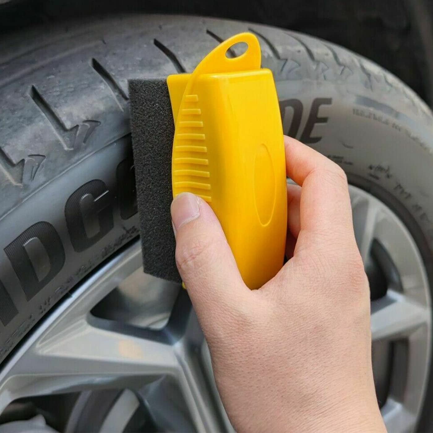 Tire Dressing Applicator Brush, 2 PCS Car Wheel Waxing Sponge With Case Auto Tyre Cleaning Pad For Tire Gel