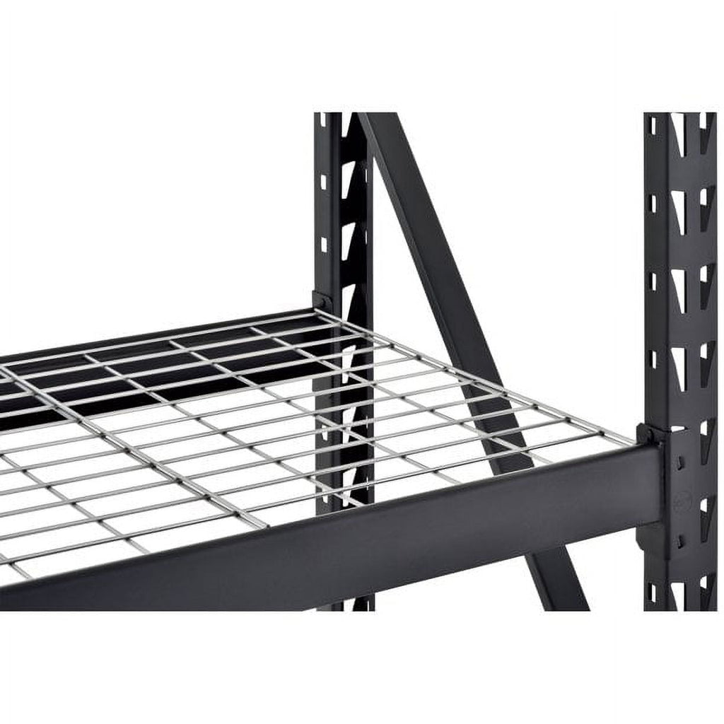 Muscle Rack 77"W x 24"D x 72"H 4-Tier Welded Steel Storage Rack, Black