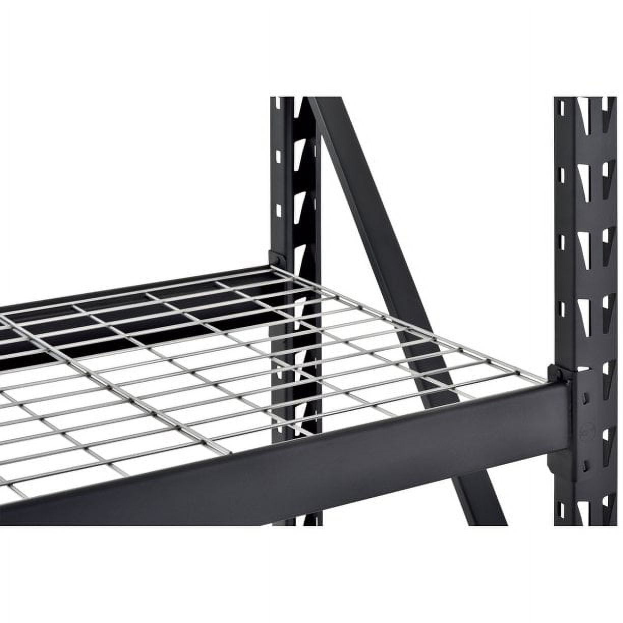 Muscle Rack 77"W x 24"D x 72"H 4-Tier Welded Steel Storage Rack, Black