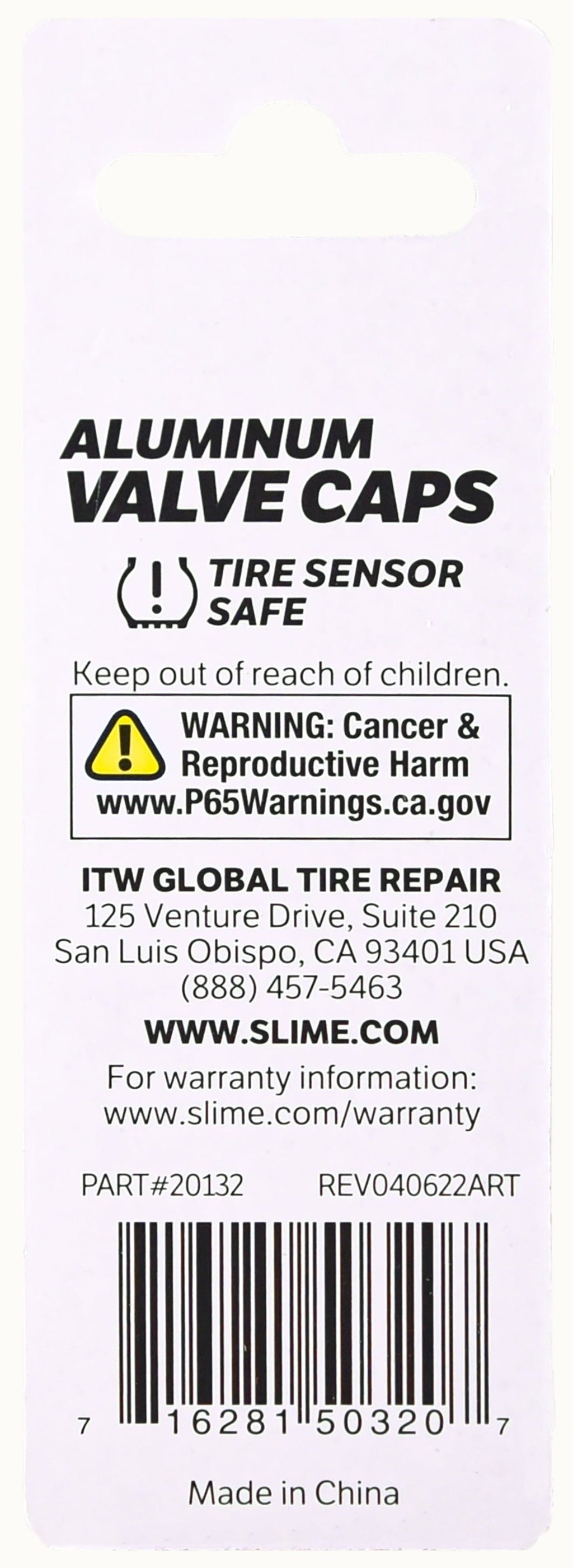 Slime Custom Series Black Anodized Metal Valve Caps, 20132