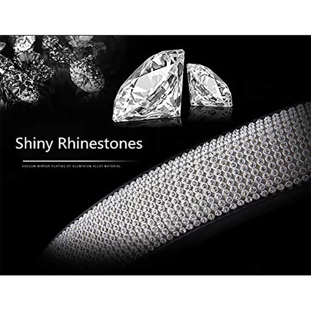 Universal 15" Luxury Crystal Steering Wheel Cover Kits with Seat Belt Cover and Shift Lever Cover