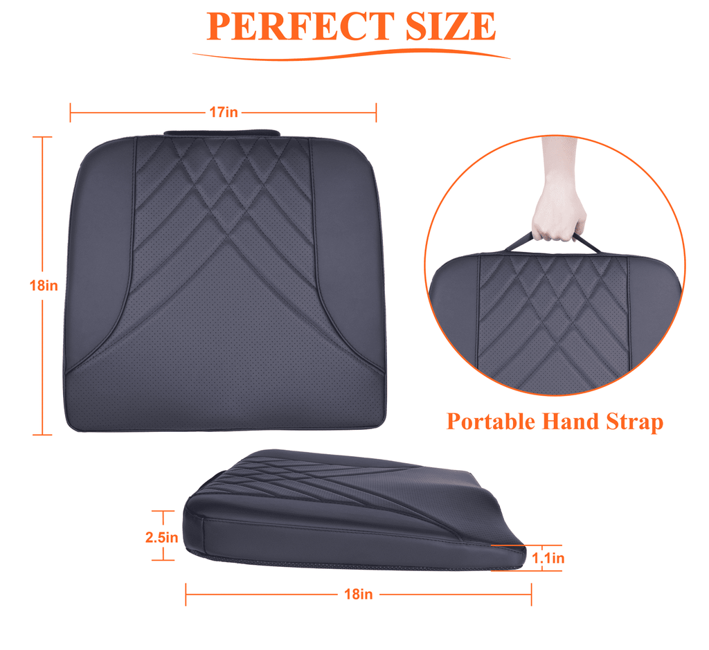 Maxphenix Memory Foam Car Seat Cushion - Coccyx & Back Pain Relief for Car, Truck, Office - Black