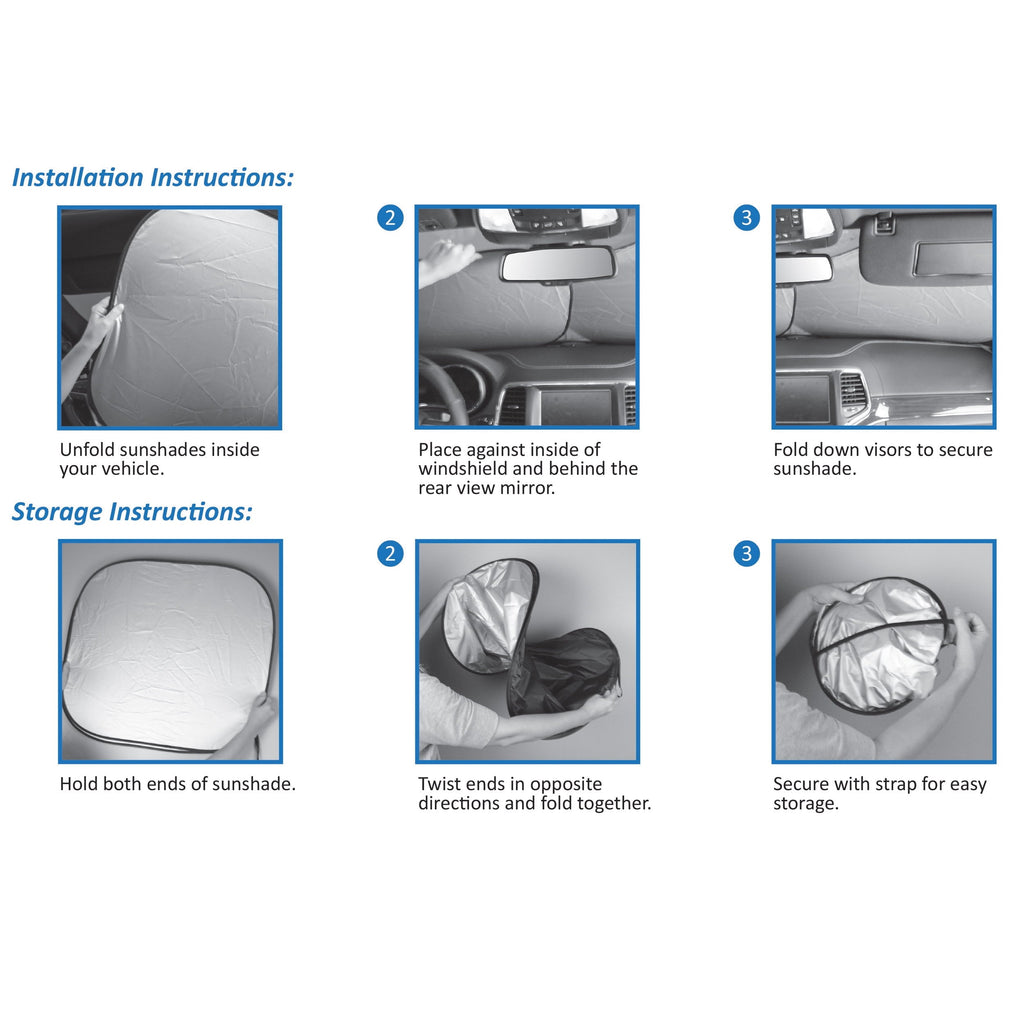 Genuine Dickies Classics Pinstripes Auto Twist Sunshade, Black and Gray, 41807WDI