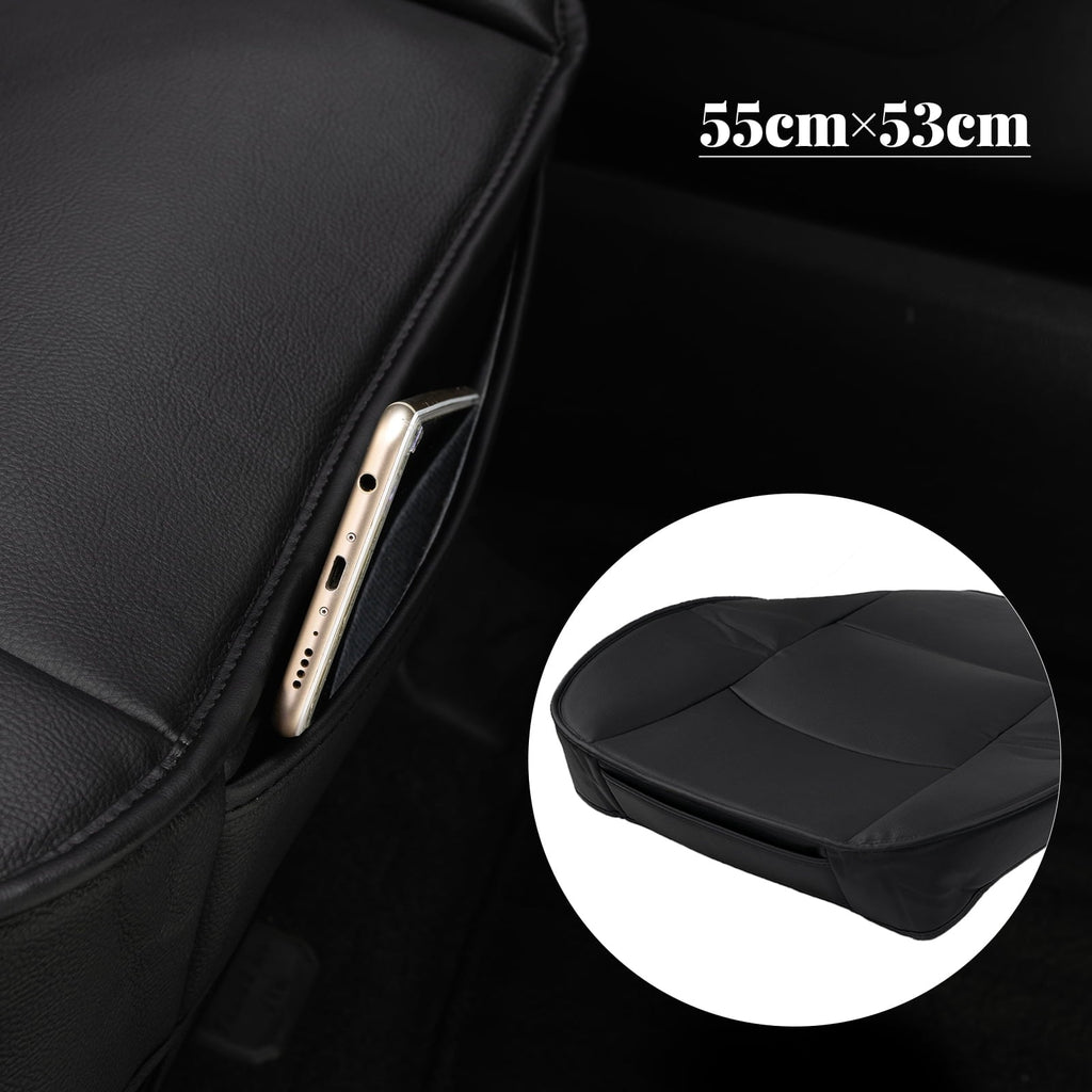 XUKEY Car Seat Cushion Front Cover Winter PU Leather Black Chair Protector Universal Anti-slip Pad Soft