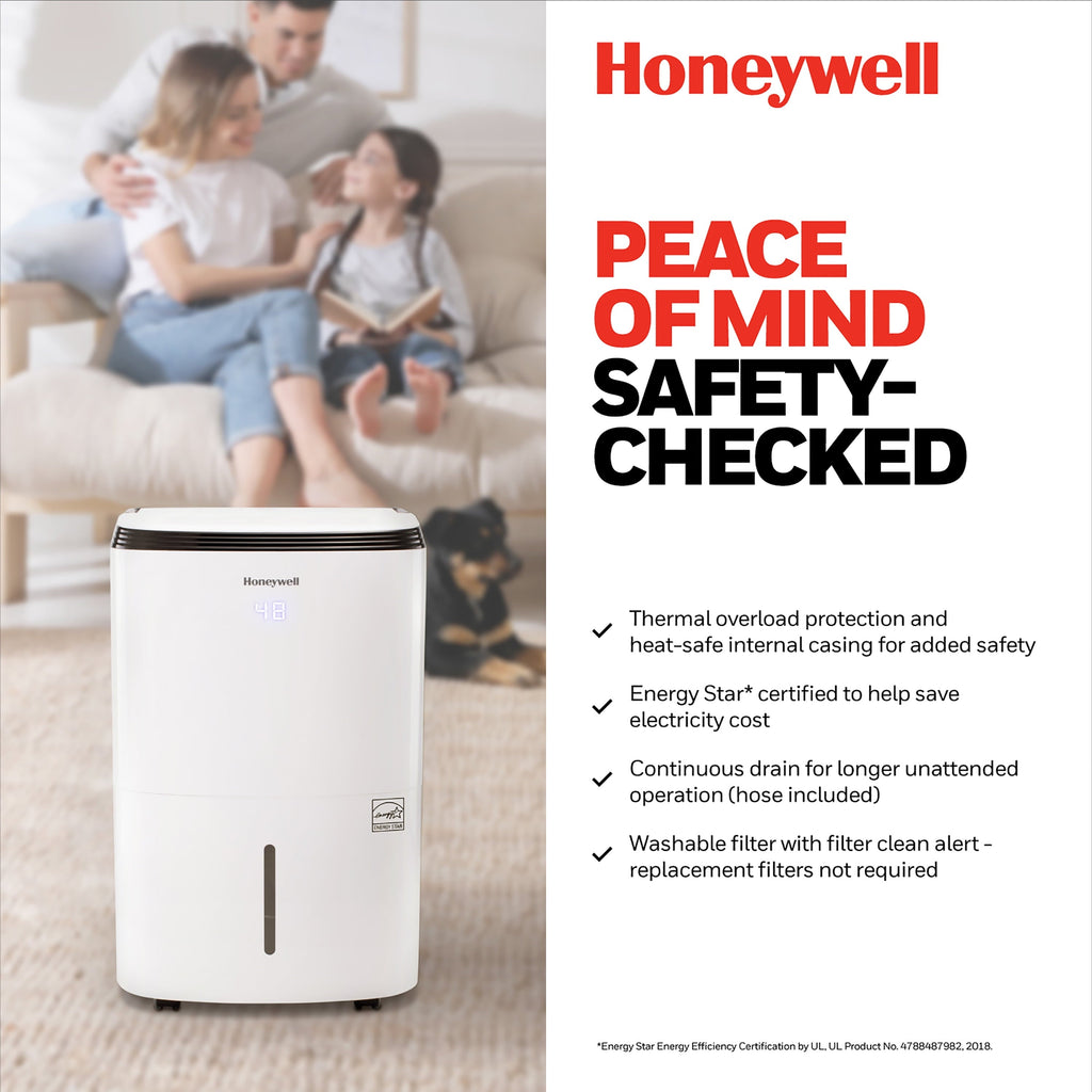 Honeywell 30 Pint Energy Star Dehumidifier with Washable Filter