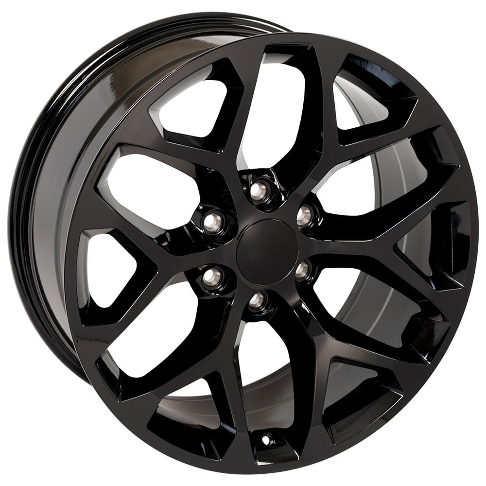 20" Replica Wheel CV98B Snowflake Fits Chevy Silverado Tahoe Rim 20x9 Black Wheel