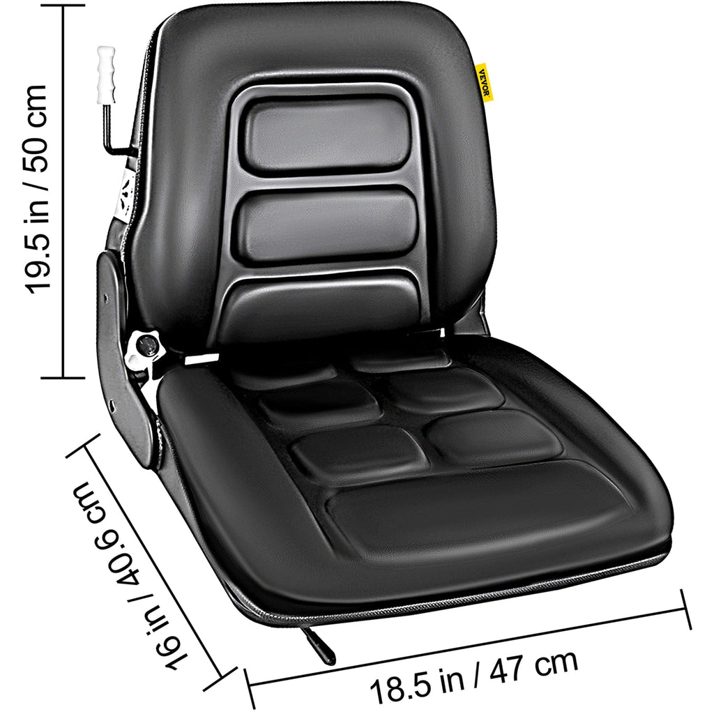 VEVOR Universal Vinyl Forklift Seat with Safety Switch & 3 Stage Weight Adjustment, Suspension Seat Fits TOYOTA