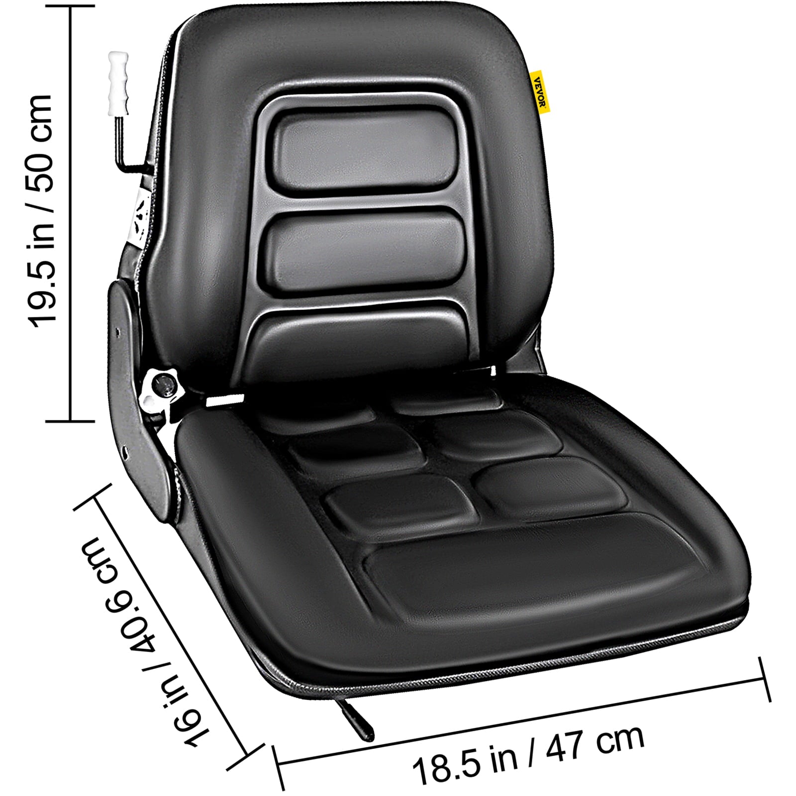 VEVOR Universal Vinyl Forklift Seat with Safety Switch & 3 Stage Weight Adjustment, Suspension Seat Fits TOYOTA