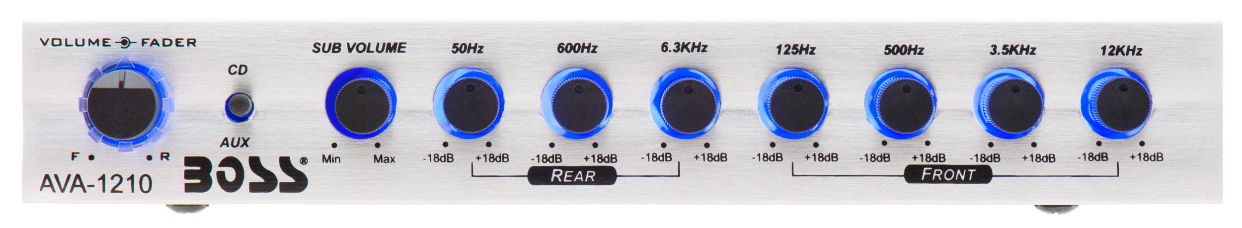 BOSS Audio Systems AVA1210 Car Audio Equalizer 7 Band Pre-Amp With Gold-Plated Front/Rear and Subwoofer Outputs, DPS Processor