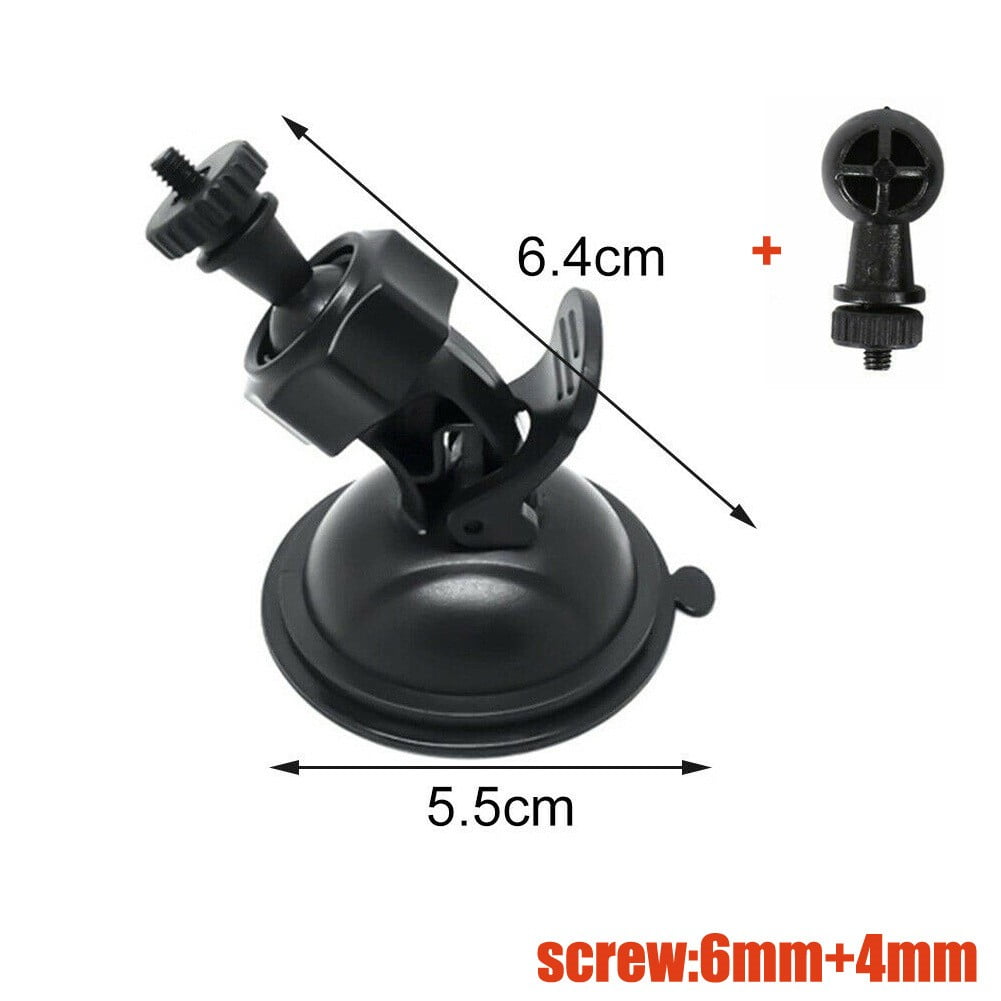 QIFEI 2Pcs Dash Cam Suction Mount, Car Mounted Recorder Bracket Dash Cam Holder Camera Stand Suction Cup with 4mm+6mm Screw Adaptor Black
