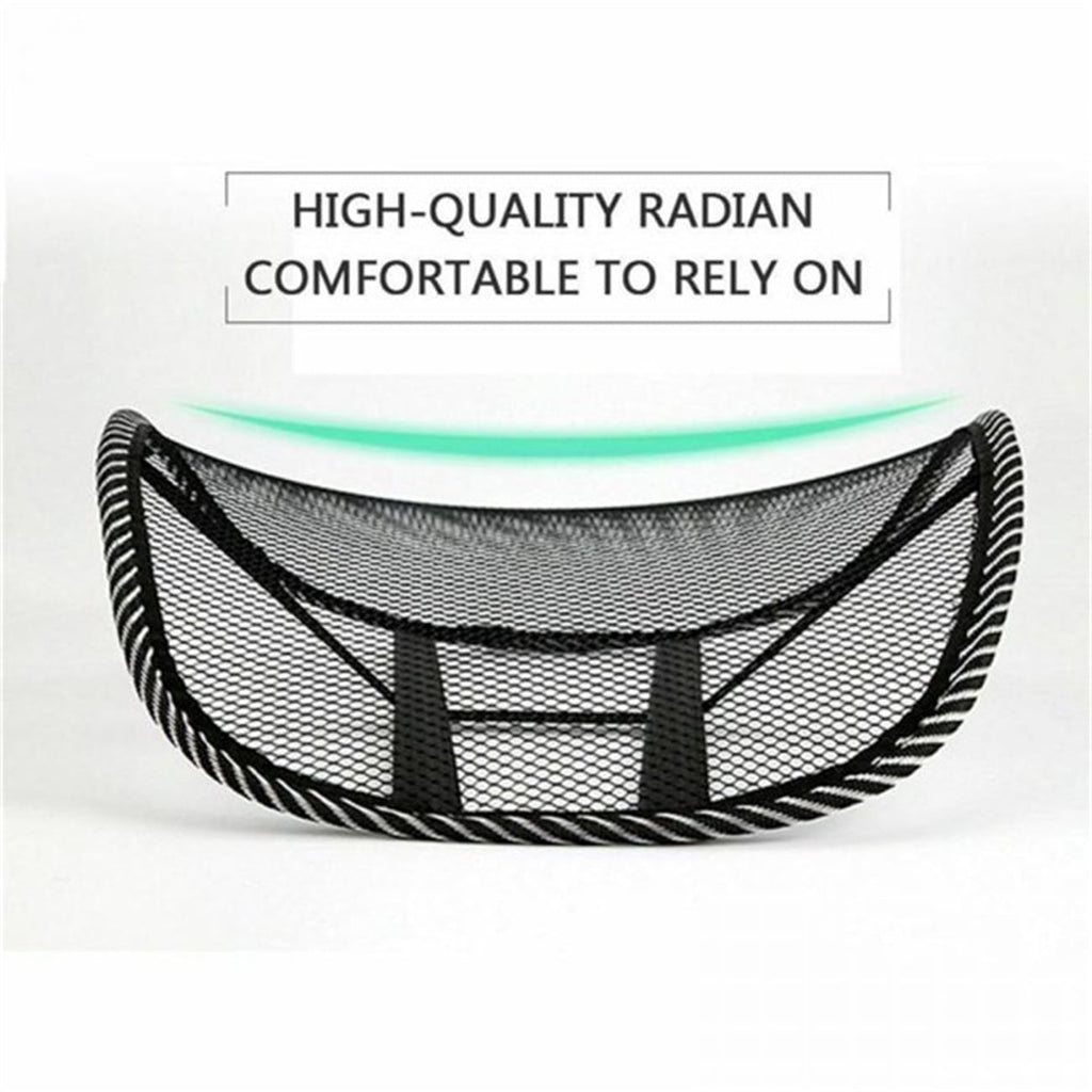 Casewin Black Lumbar Mesh Back Brace Support Office Home Car Seat Chair Ventilate Cool Cushion Pad with Massage | Breathable, Massage Beads for Ultimate Comfort (1 Piece)