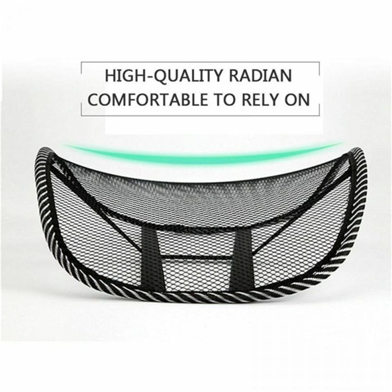 Casewin Black Lumbar Mesh Back Brace Support Office Home Car Seat Chair Ventilate Cool Cushion Pad with Massage | Breathable, Massage Beads for Ultimate Comfort (1 Piece)