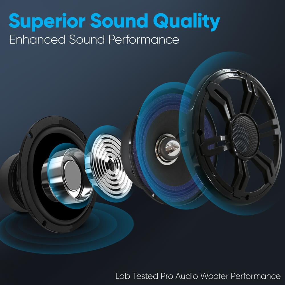 Pyle 6.5'' Single Voice Coil Car Subwoofer - 150 Watts at 4-Ohm Car Audio Powered Subwoofer