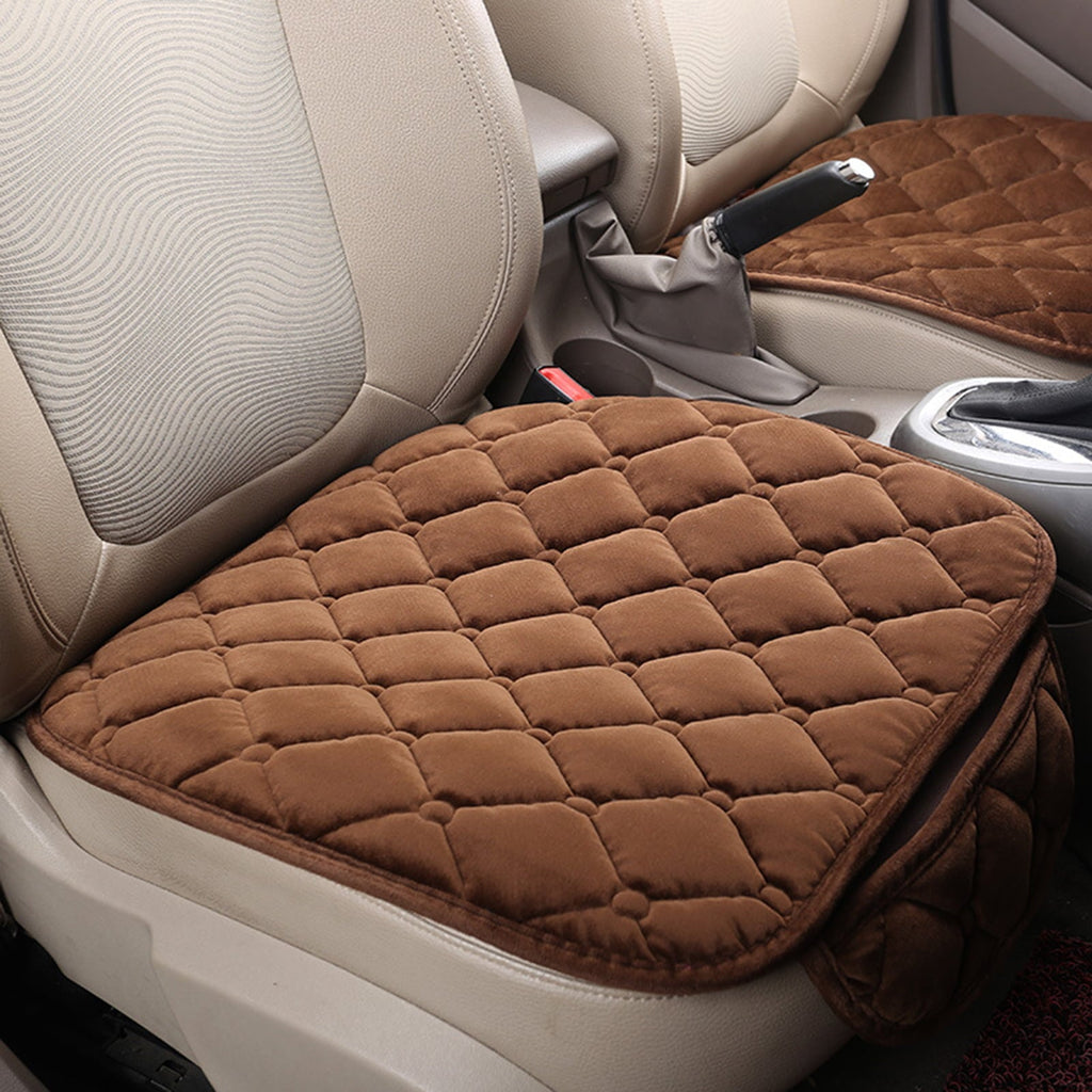 AOKID Car Seat Cushion,Universal Warm Front-row Seat Checkered Cushion Anti-slip Soft Pad Protector