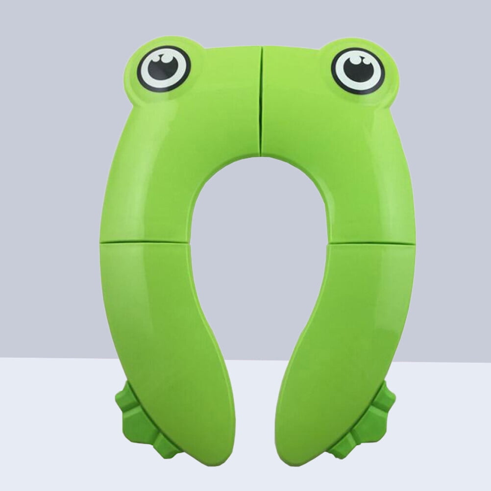 Baby toilet seat cover Foldable Potty Training Seat Baby Travel Toilet Seat Covers Liners with Carry Bag Upgrade Non Design Shaped(Green)