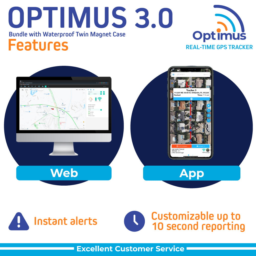 Optimus 3.0 4G LTE Bundle with Waterproof Twin Magnet Case - 1 Month Battery