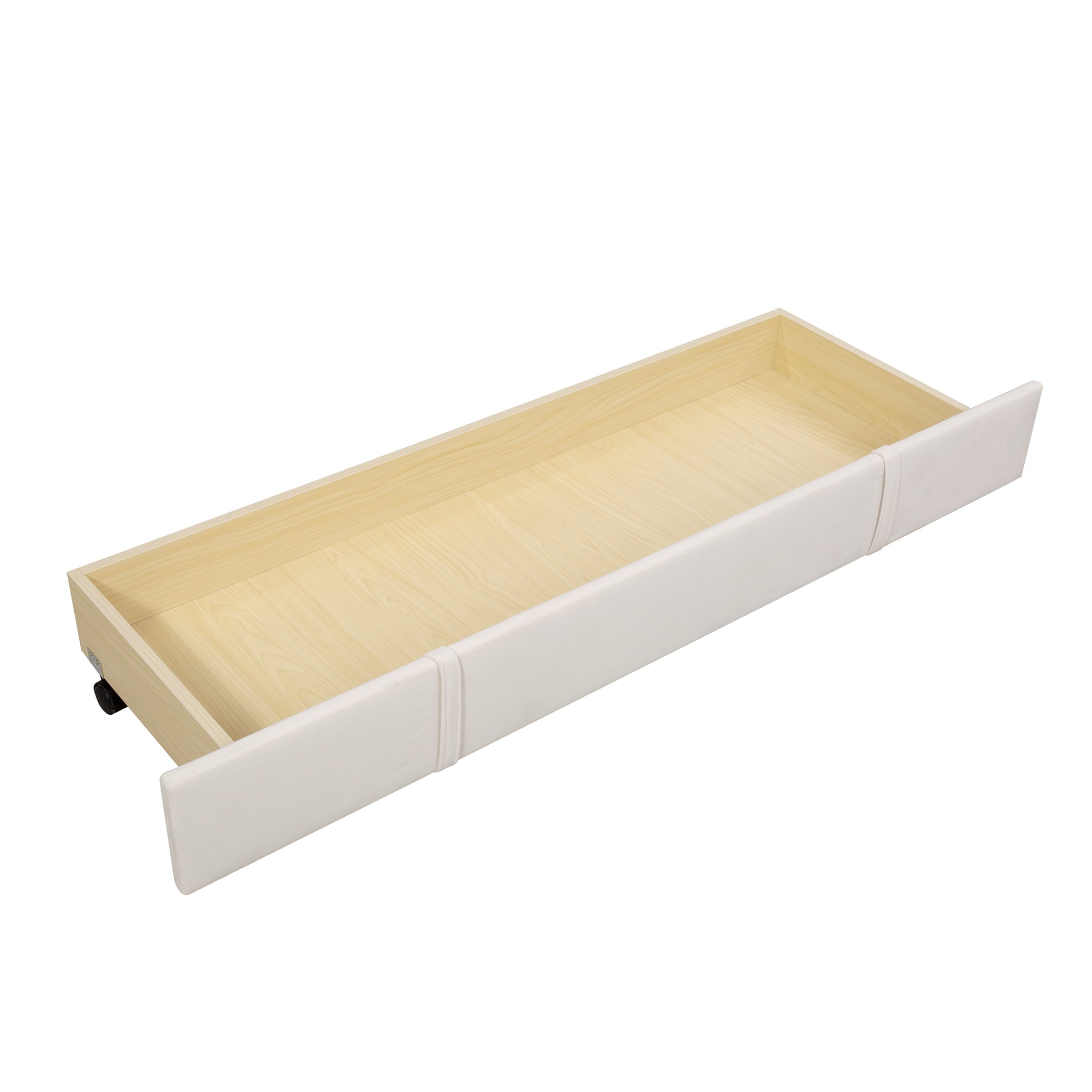 Queen Bed Frame with 1 Big Storage Drawer, Velvet Button Tufted Upholstered Platform Bed with Headboard for Teens Adults, Beige
