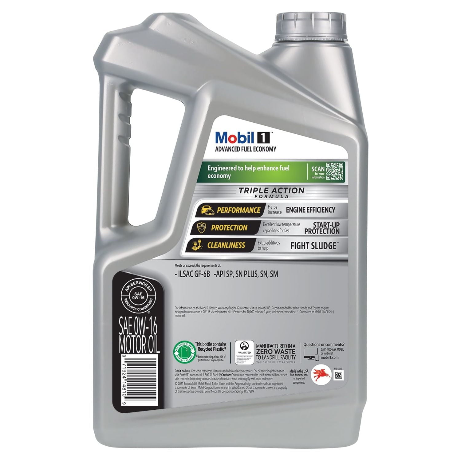 Mobil 1 Advanced Fuel Economy Full Synthetic Motor Oil 0W-16, 5 qt