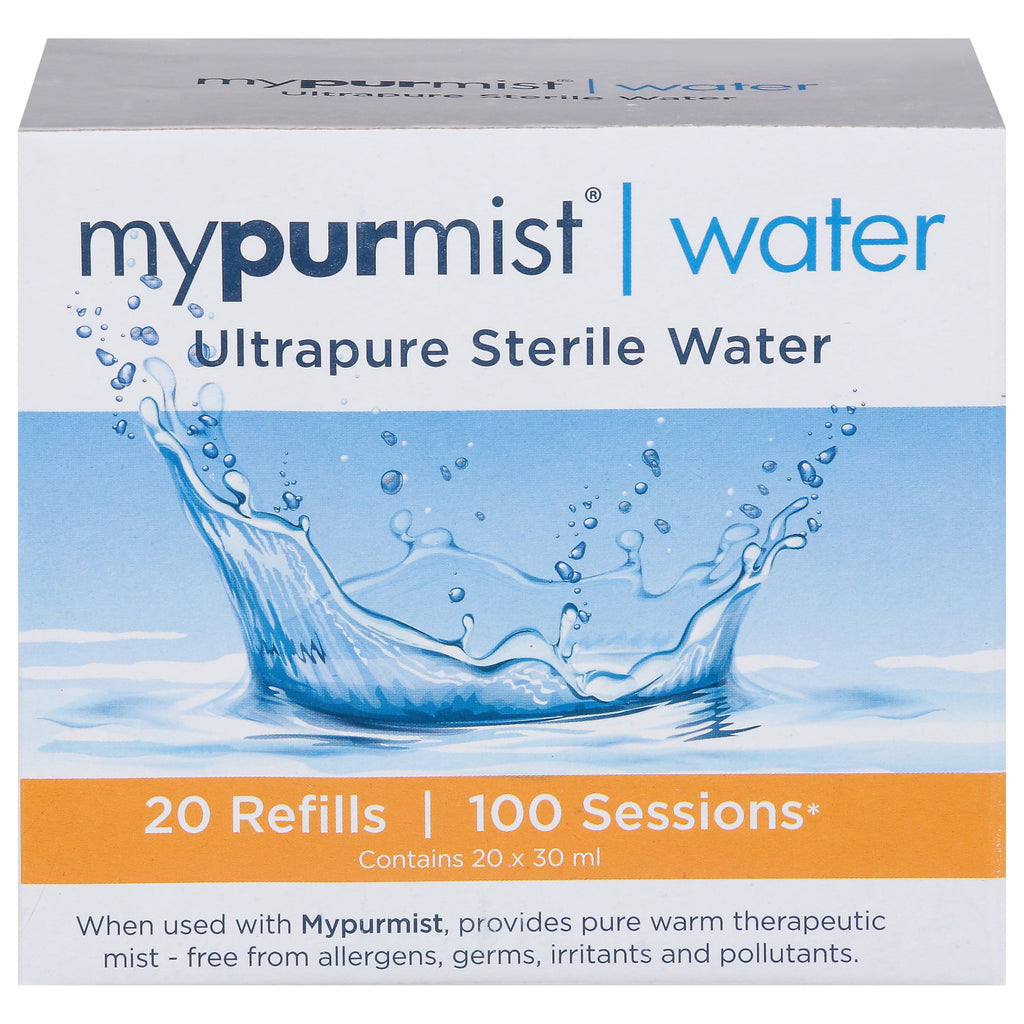 Mypurmist Ultrapure Sterile Water for All Mypurmist Handheld Vaporizer and Humidifier Devices, 20 Refills, up to 100 Sessions
