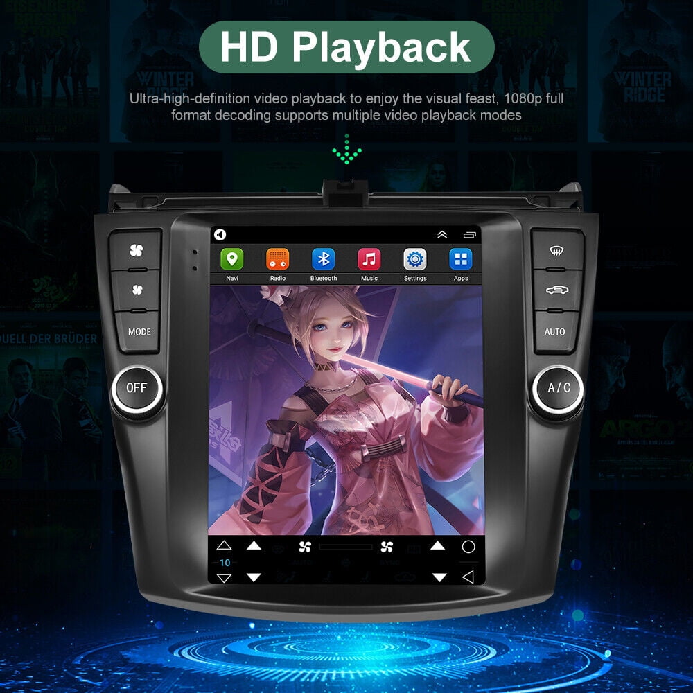Car Radio Stereo for Honda Accord 2003-2007, 9.7" Touchscreen Android 12 Support Carplay Android Auto/Navigation/Bluetooth/USB/Video/Steering Wheel Control/Rear Camera/ 2+32G,Black