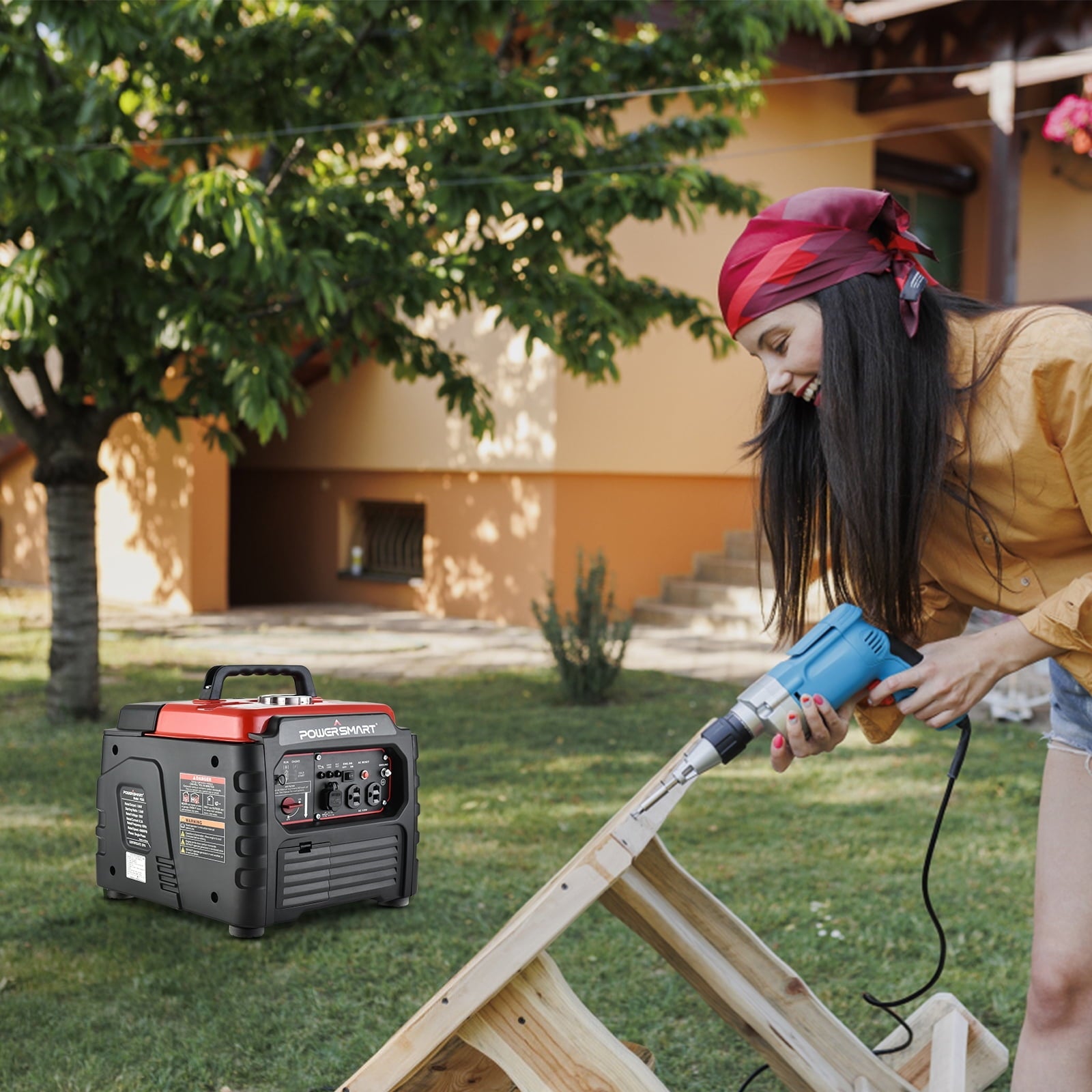 PowerSmart 1500 Watt Portable Gas Power Generator for Outdoor Camping and Home Use, Inverter Generator , PS55